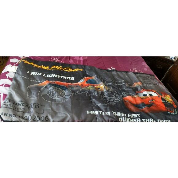 Disney Pixar Cars Lightning Mcqueen Light Weight Sleeping Bag Boys Child Kids - Picture 2 of 5